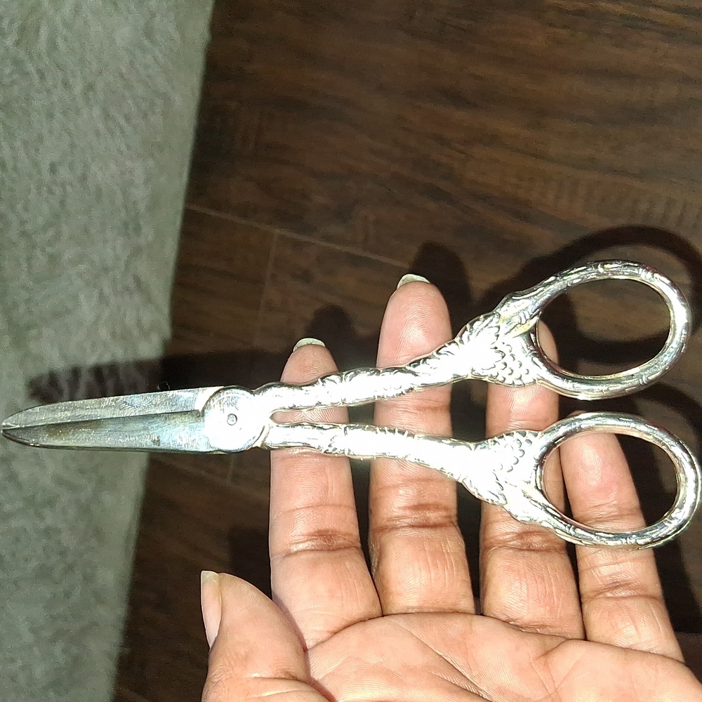 Vintage Silver Plated Grape Shears Scissors